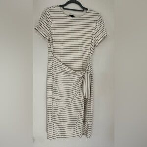 Ann Taylor White and Blue Striped Top